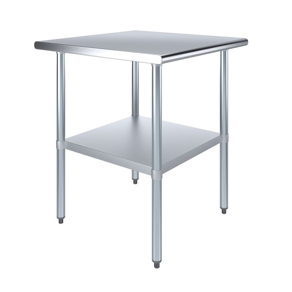 Stainless Steel Metal Table with Undershelf,  30 Long X 30 Deep