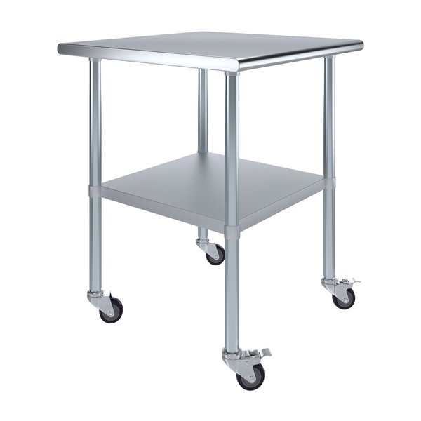30x30 Rolling Prep Table with Stainless Steel Top