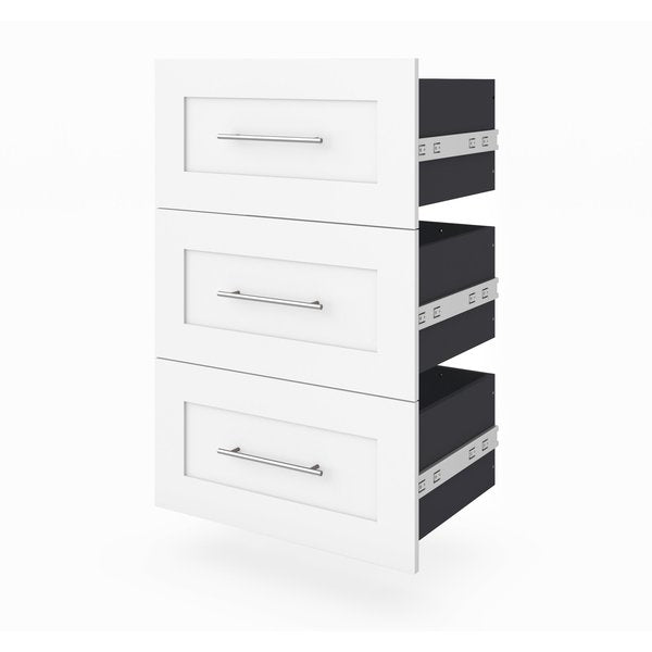 Bestar Pur 3 Drawer Set for Pur 25W Shelving Unit in white