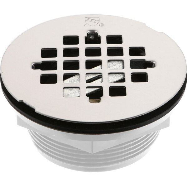 2" PVC shower drain w/ 4.25" stainless steel grate