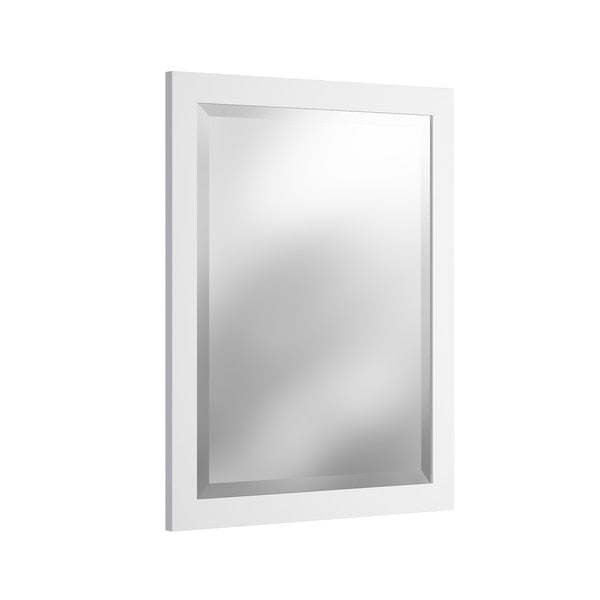 24" Beveled Bath Vanity Mirror,  White