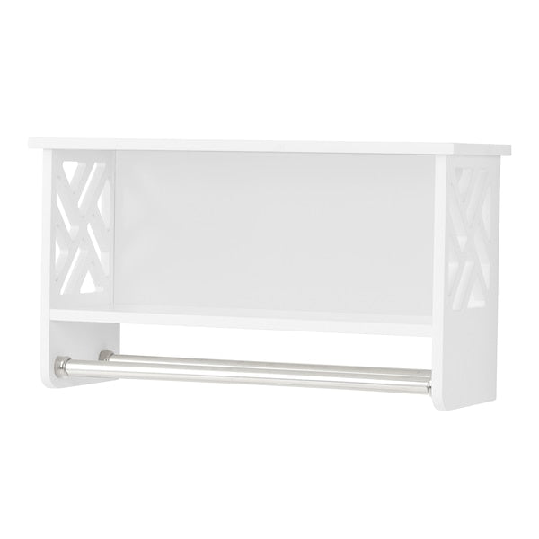 Coventry 25"W x 14"H Bath Shelf with Two Towel Rods