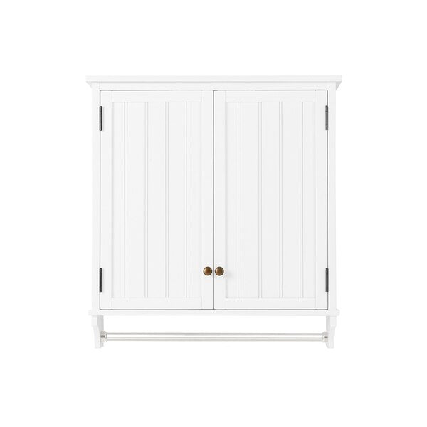 Dover 27"W x 29"H Wall Mounted Bathroom Storage Cabinet with 2 Doors and Towel Rod