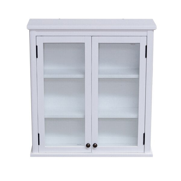 Dorset 27"W x 29"H Wall Mounted Bath Storage Cabinet with Glass Cabinet Doors