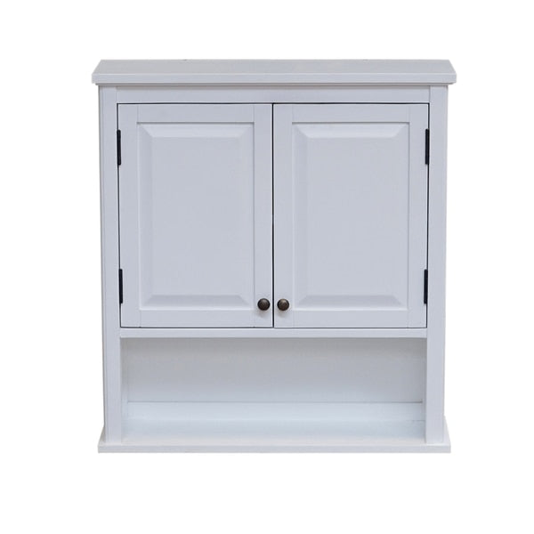 Dorset 27"W x 29"H Wall Mounted Bath Storage Cabinet with Two Doors and Open Shelf