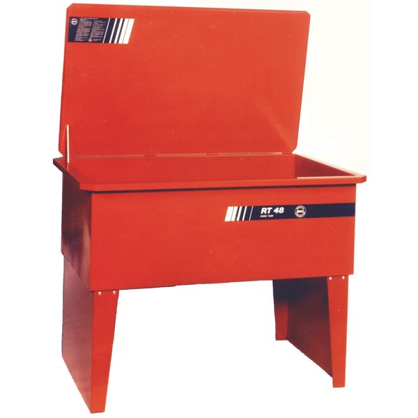 Parts Washer,  60-Gallon Steel Rinse Tank for Solvents,  Fusible-Link Lid,  Heavy Duty Steel Legs