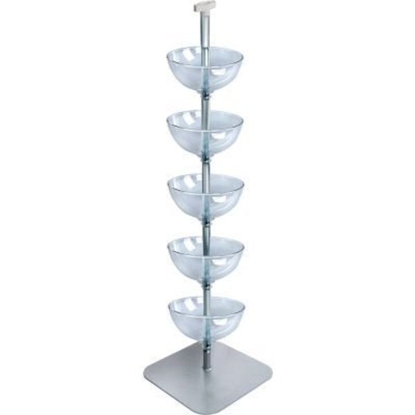 Global Approved,  Five-Tiered Bowl Floor Display,  14inW x 14inD x 60inH