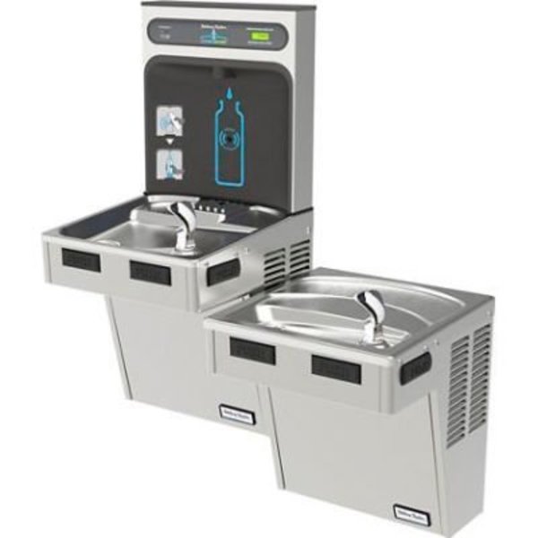 Halsey Taylor Bi-Level HydroBoost Water Refilling Station W/Filter,  Stainless,  HTHB-HAC8BL-WF-SS