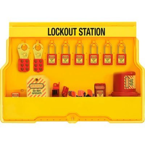 Master Lock Lockout Station,  Premier Electrical Device Assortment,  6 Zenex Padlocks,  Yellow