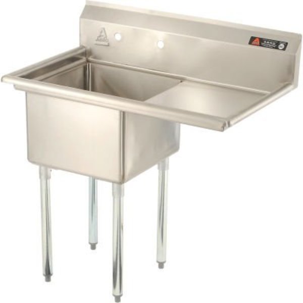Aero Manufacturing Company® AF1-1818 One Bowl SS Sink 18x 8 w/ 16-1/2" Right Side Drainboard