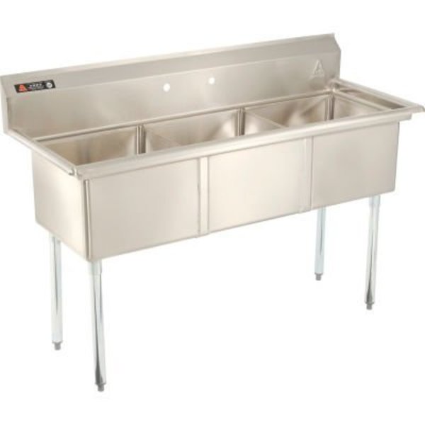 Aero Manufacturing Company® AF3-1818 Three Bowl SS Sink,  18 x 18