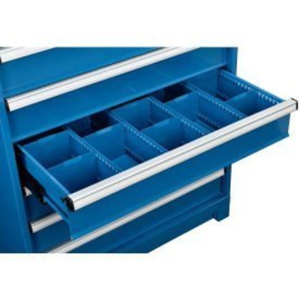 Dividers for 6"H Drawer of Modular Drawer Cabinet 36"Wx24"D,  Blue