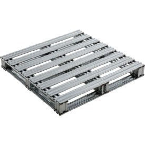 Global Industrial„¢ Stackable Open Deck Pallet,  Galvanized Steel, 2-Way, 36"x36", 8000 Lb Stat Cap