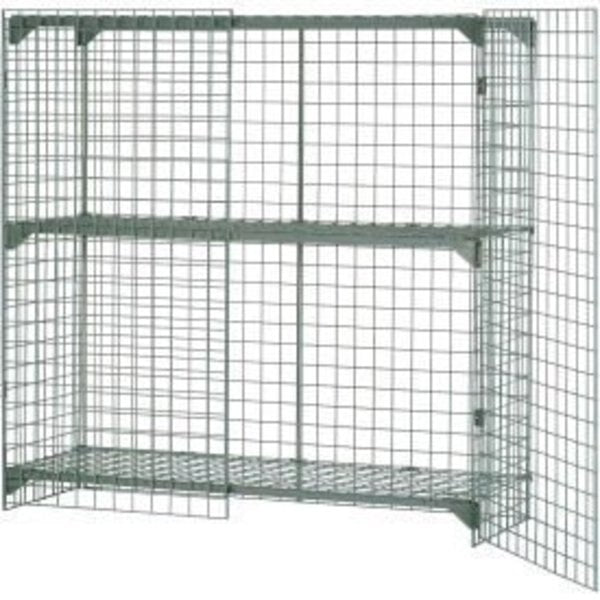 Wire Mesh Security Cage Locker,  48"Wx24"Dx72"H,  Gray,  Unassembled