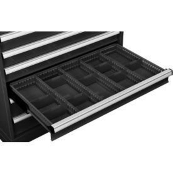 Global Industrial„¢ Dividers for 4"H Drawer of Modular Drawer Cabinet 36"Wx24"D,  Black