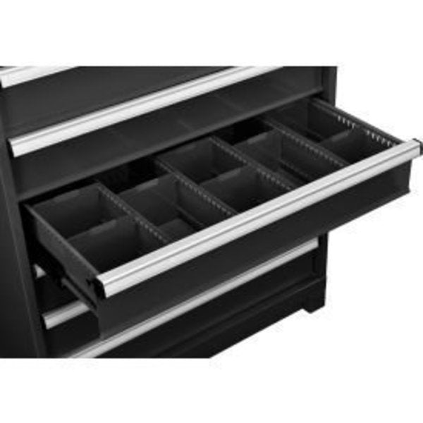 Global Industrial„¢ Dividers for 6"H Drawer of Modular Drawer Cabinet 36"Wx24"D,  Black