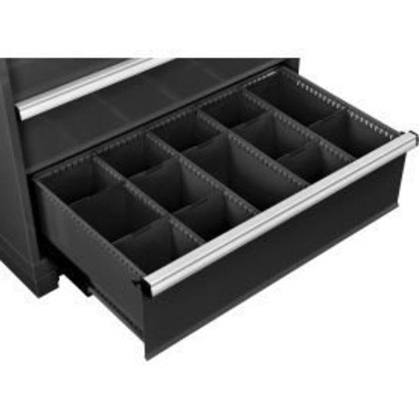 Global Industrial„¢ Dividers for 10"H Drawer of Modular Drawer Cabinet 36"Wx24"D,  Black