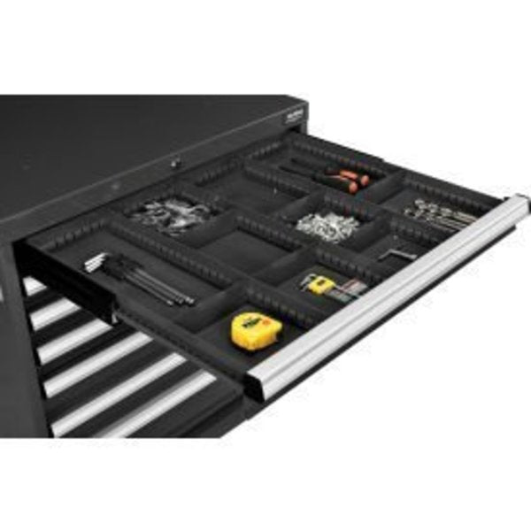 Global Industrial„¢ Divider Kit for 3"H Drawer of Modular Drawer Cabinet 30"Wx27"D,  Black