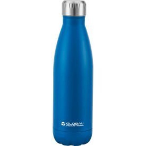 Global Industrial„¢ Double Wall Stainless Water Bottle,  Blue,  17 Oz.