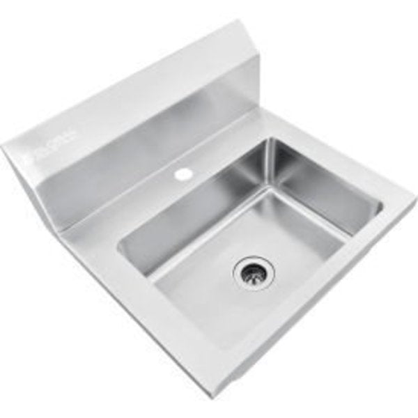 Global Industrial„¢ Stainless Steel Wall Mount Hand Sink W/Strainer,  14"x10"x5" Deep