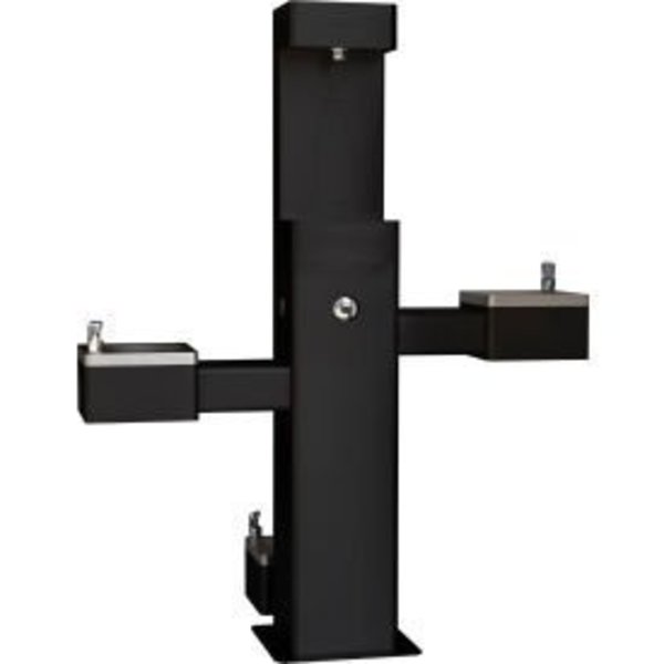 Global Industrialâ€žÂ¢ Outdoor Bi-Level Drinking Fountain with Bottle Filler & Pet Station,  Black