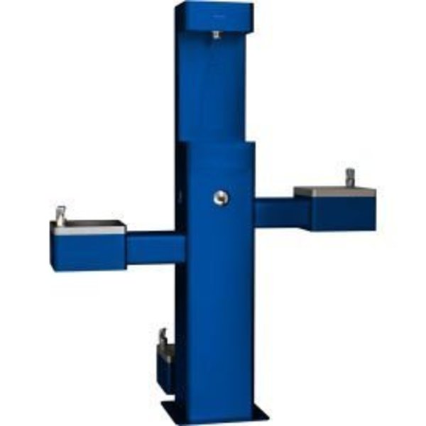 Global Industrialâ€žÂ¢ Outdoor Bottle Filler w/Bi-Level Drinking Fountain & Pet Station,  Blue