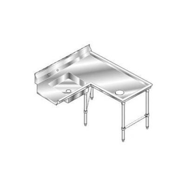 Deluxe SS NSF Soiled Island w/ Right Drainboard - 60 x 60
