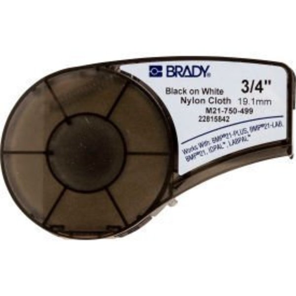 Brady BMP21 Series Nylon Cloth Wire & Cable Labels,  3-4"W X 16'L,  Black-White,  M21-750-499