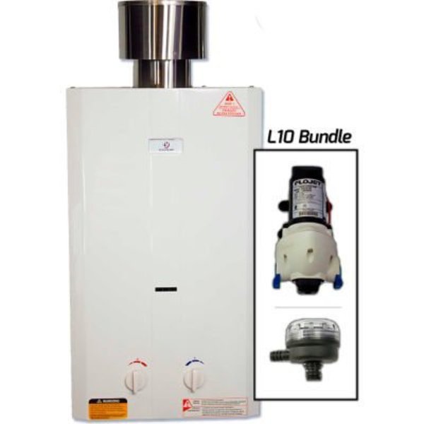 Eccotemp L10 Portable Outdoor Tankless Water Heater W/ EccoFlo 12V Pump & Strainer - 2.65 GPM