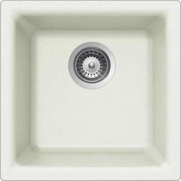 Houzer® E-100U CLOUD Quartztone Series Granite Dual Mount Bar/Prep Sink,  White