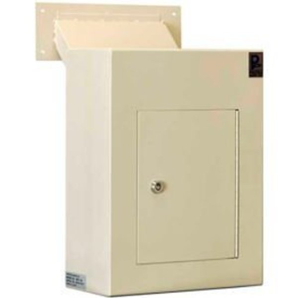 Protex Wall Depository Drop Box WDC-160 with Adjustable Chute - 12"W x 6"D x 16"H,  Beige