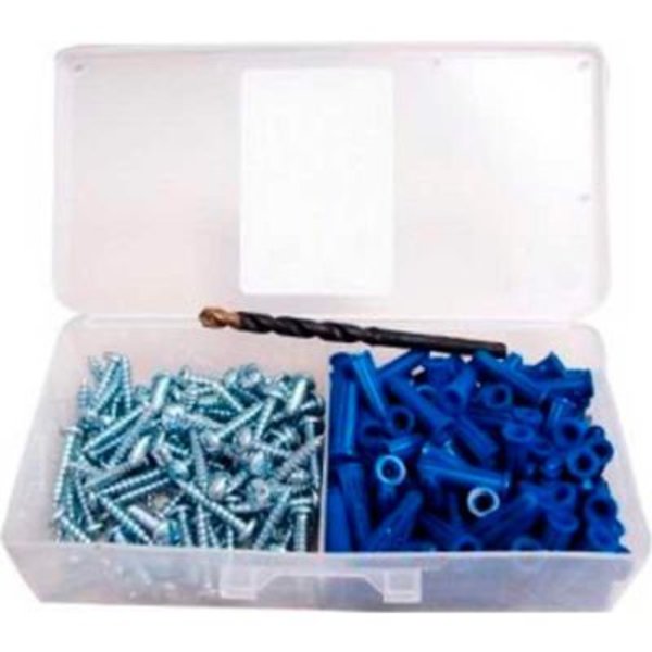 Plastic Anchors & Screws W/Masonry Bits,  Small Drawer Assortment,  12 Items,  704 Pieces