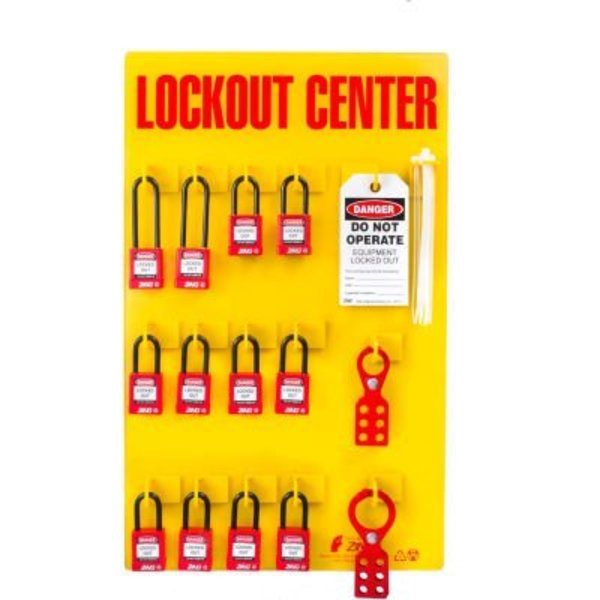ZING RecycLockout Lockout Station,  12 Padlock,  Stocked,  7115