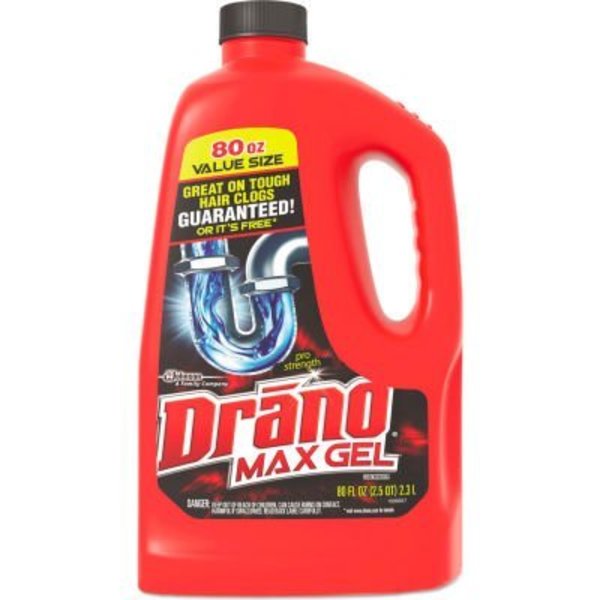 Drano® Max Gel Clog Remover,  Bleach Scent,  80 Oz. Bottle,  6/Carton