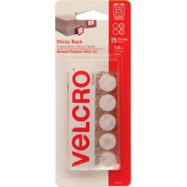 Reclosable Fastener,  Disc,  5/8 in,  White