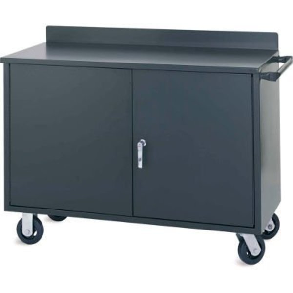 Valley Craft Vari Tuff Mobile Shelf Cabinet,  2 Doors,  1 Full Length Shelf,  36''W x 21''D,  Gray