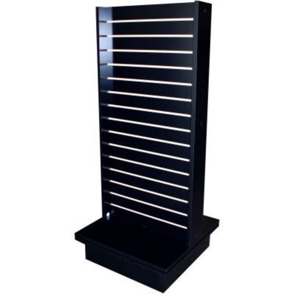 Slatwall I Display Fixture With Spinner Base & Casters 24"W x 24"D x 55"H Black