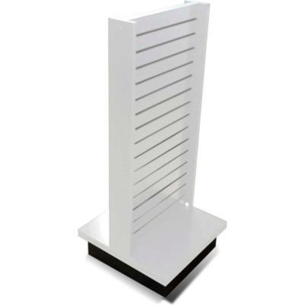 Slatwall I Display Fixture With Spinner Base & Casters 24"W x 24"D x 55"H White