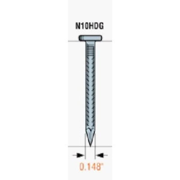 Roofing Nail,  3 in L,  10D