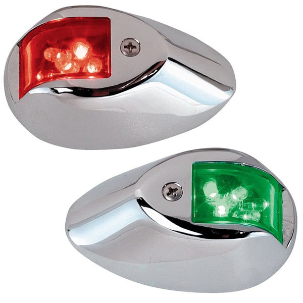 Led Side Lights 24V Red / Green W/ Chrome Housing