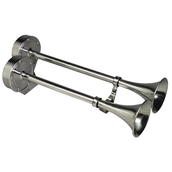 Ongaro Deluxe All-Stainless Dual Trumpet Horn - 12V