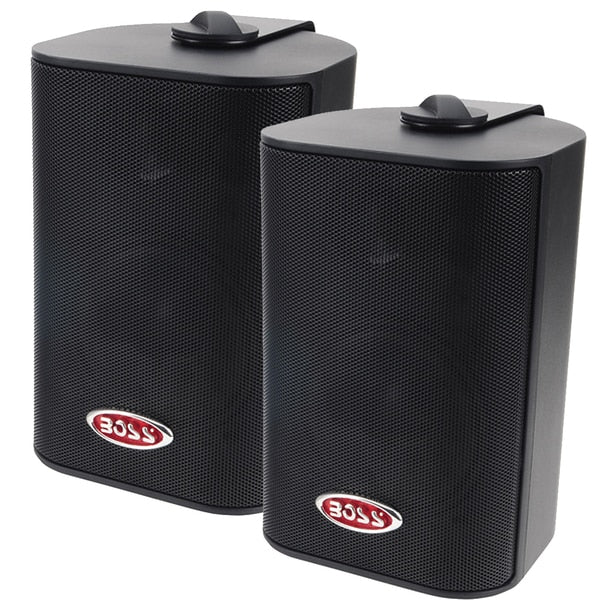 MR4.3B 4" 3-Way Marine Box Speakers (Pair) - 200W - Black