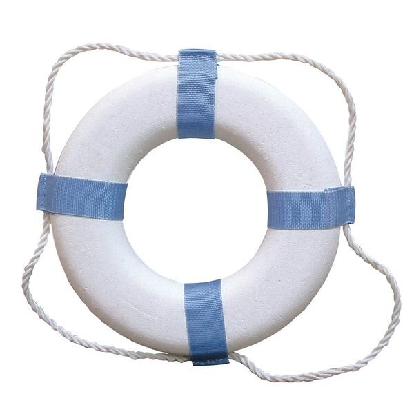 Taylor Made Decorative Ring Buoy - 25" - White/Blue - Not USCG Approve