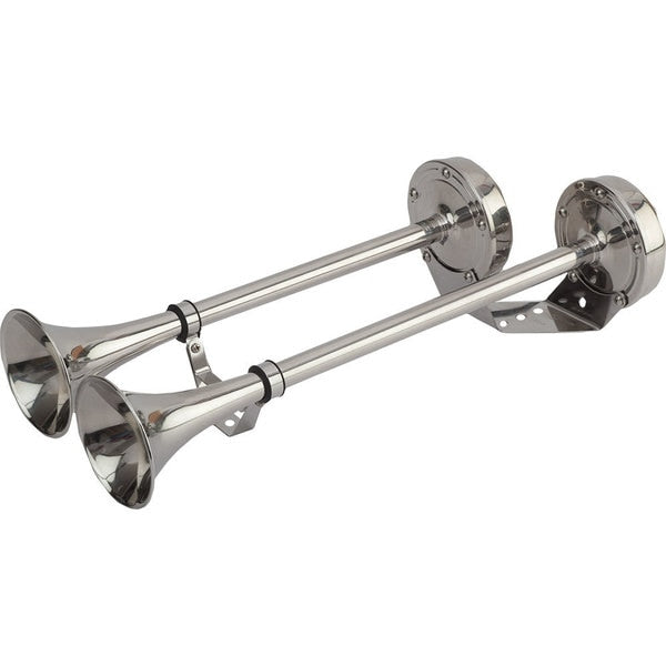 MaxBlast Stainless Steel Trumpet 12V Horn - Dual