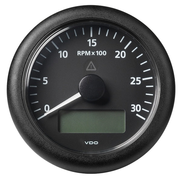 3-3/8" Tachometer w/Multi-Function Display-0 to 3000 RPM-Black Dial