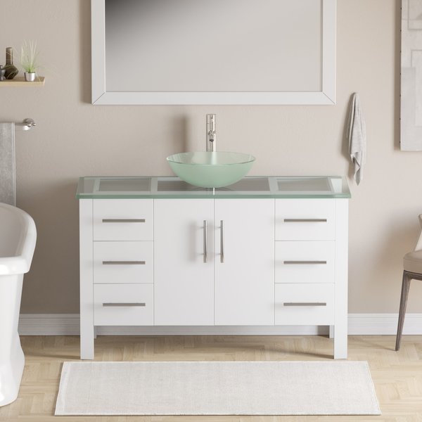 Complete 48" White Vanity Set with Polished Chrome Plumbing