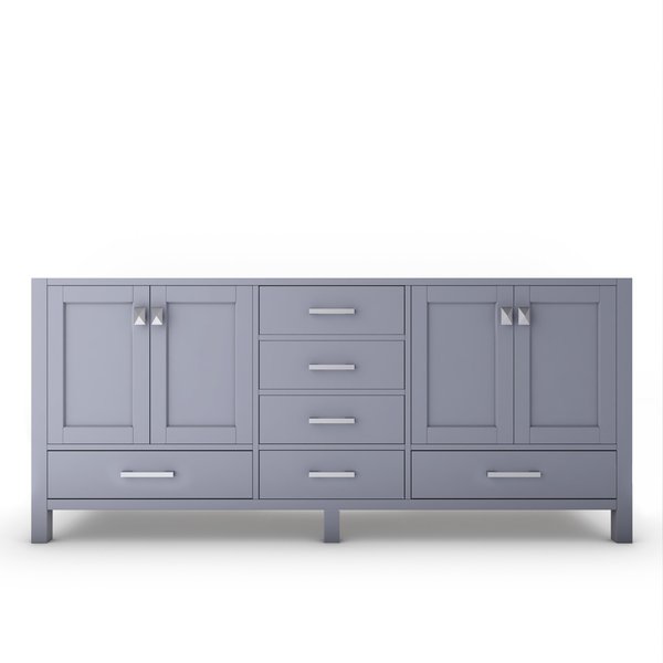 Yamyam 72" Gray Vanity Base Base with Chrome Handles