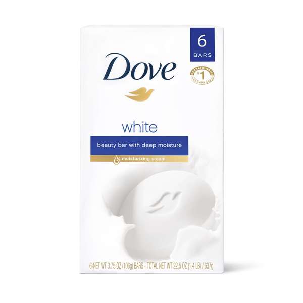 Dove White Engraved Soap Bar 4 oz. Bar,  PK72