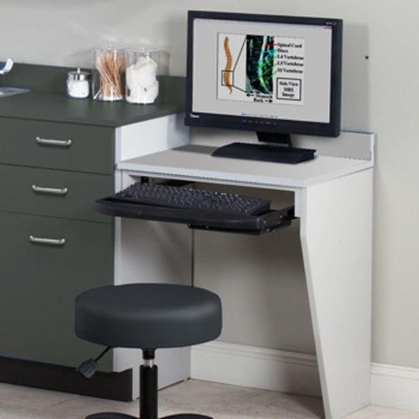 Computer Station Wall Mount Desk with 1 Leg,  Laminate Gray