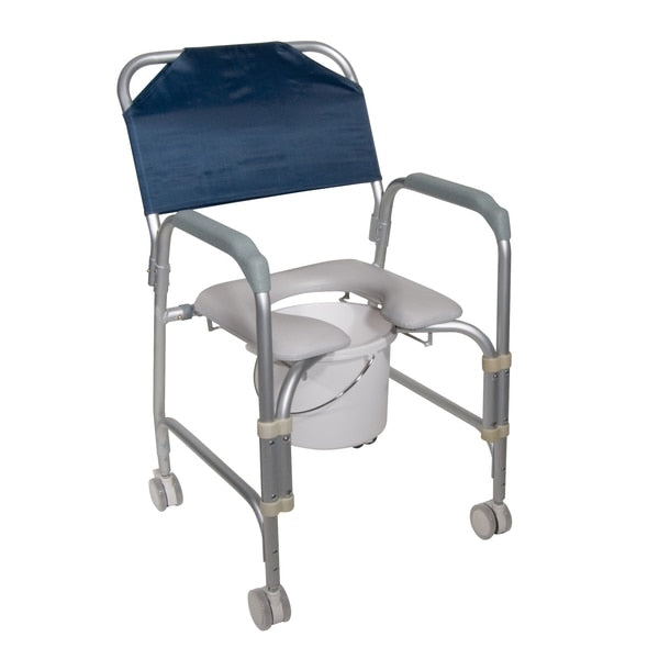 Lightweight Portable Shower Commode Chair w/ Casters